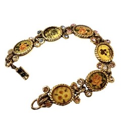 Maximal Art Collector Bracelet John Wind Various Flowers Goldplated