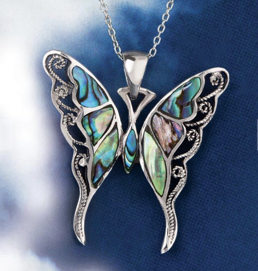 Good Fortune Sterling 925 Butterfly Pendant & 18” Chain