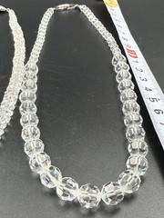 Vintage Japanese Rock Crystal Necklace Lot of 4 Faceted Clear Quartz Silver