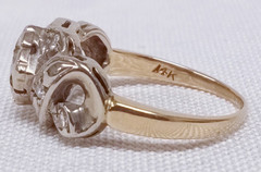 14k White & Yellow Gold Floral Diamond – Size 5.25 – 3.0g