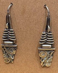 GIAMBRONE Studio Sterling Silver Modernist Dangle Earrings Brutalist Vintage