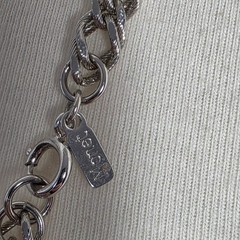 Monet Long Silver-Tone Curb Chain Necklace Textured Rope-Like Appearance