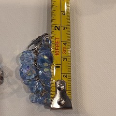 Blue Faceted Aurora Boreales Crystal Bracelet & Clip-On Earrings