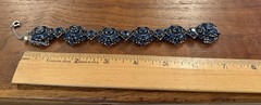 Vintage Signed Hollycraft Mid Century Copyright 1954 Blue Rhinestone Bracelet