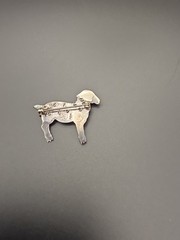 Vnt,925 Sterling Lamb Brooch/pin,fresh Water Pearls, Artisted Signed!