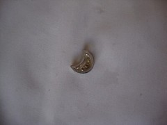 VINTAGE 1980s CHUNKY WHITE TOPAZ CRESCENT MOON STERLING SILVER 925 SLIDE PENDANT