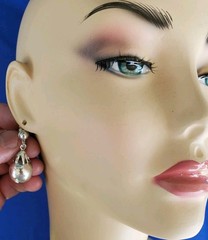 Original Vintage 925 Sterling Silver Dangle Drop Earrings Jewelry Gift Women