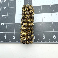 VTG Gold Tone Metal Rosebud Bracelet Stretch Individual 100+ Rosebuds Textured