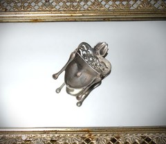 ART DECO VINTAGE STERLING SILVER ASIAN BUDDHIST REGAL FACE PIN FIGURAL BROOCH