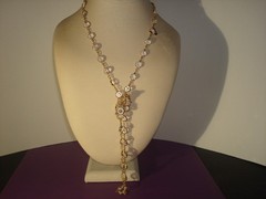 SWAROVSKI SWAN SET/LOT CLEAR CRYSTAL BEZEL NECKLACE 36″&EARRINGS,CLUSTER,DANGLE