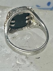 Black Hills Gold Ring onyx horse leaves cowgirl band sterling silver size 6 wome