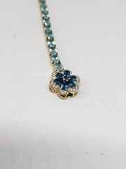 Vintage Gemstone Blue Topaz 925 Bracelet Chuck Clemency