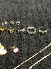 lot Of 925 Silver And Gold Tone Necklace/bracelets/earrings/Rings