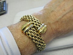 Stunning Italian Flex Bangle Bracelet 18k Gold 77.8 Grams One Size fits all