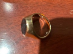 Vintage 1983 Brown University 14K Gold Signet Ring–Black Onyx Monogrammed inside