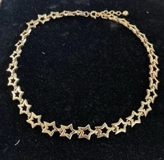 14K Gold Filled Necklace Celestial Stars Links Luxury Pc Vintage 18” Spring Ring