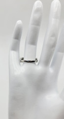 Women’s Silver Tone Oval Simulated Stone Teal Green and Blue Ring Size 7