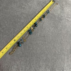 VTG Gold tone Mixed Glass Marbled Stone Faceted Crystal Chain Necklace