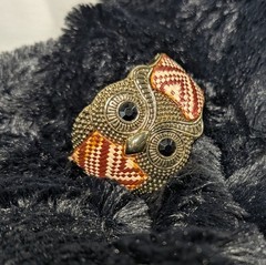 Vintage Owl Bangle Bracelet Hinged Bold Bird Animal Jewelry
