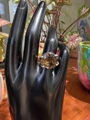 7 Carat Smoky Topaz Ring 800 Silver Vintage Size 6.75 High Profile Estate Piece