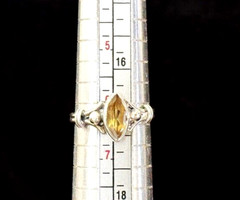 VTG STERLING SILVER 925 Marquise Bezel Set Lemon Quartz Ring Size 6.25 – 2.0G