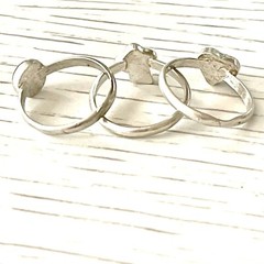 Turquoise MCM Mushroom Ring Lot Sz 7 60s Stackable VTG Sterling 1