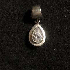 925 Sterling Silver Pendant Charm Tear Drop Pear Shape