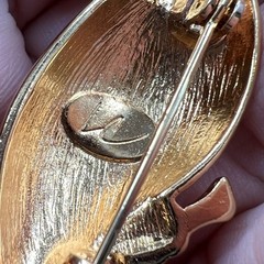 Vintage Bird Brooch Parrot Animal Pin GoldTone Modernist