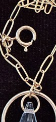 Vintage 1/20 14K Gold Filled Paperclip Chain Necklace with Crystal Drop Dainty