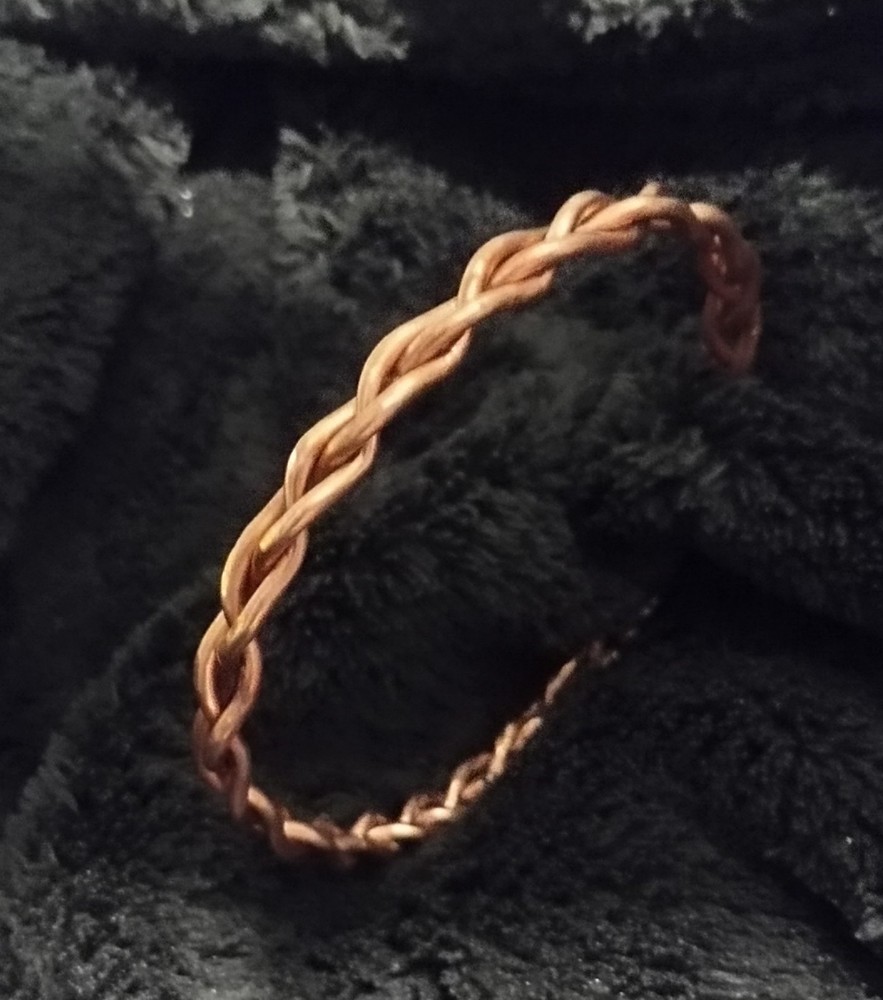 Braided Pure Vintage Copper Cuff Bracelet / Arthritis Carpal Tunnel Bracelet