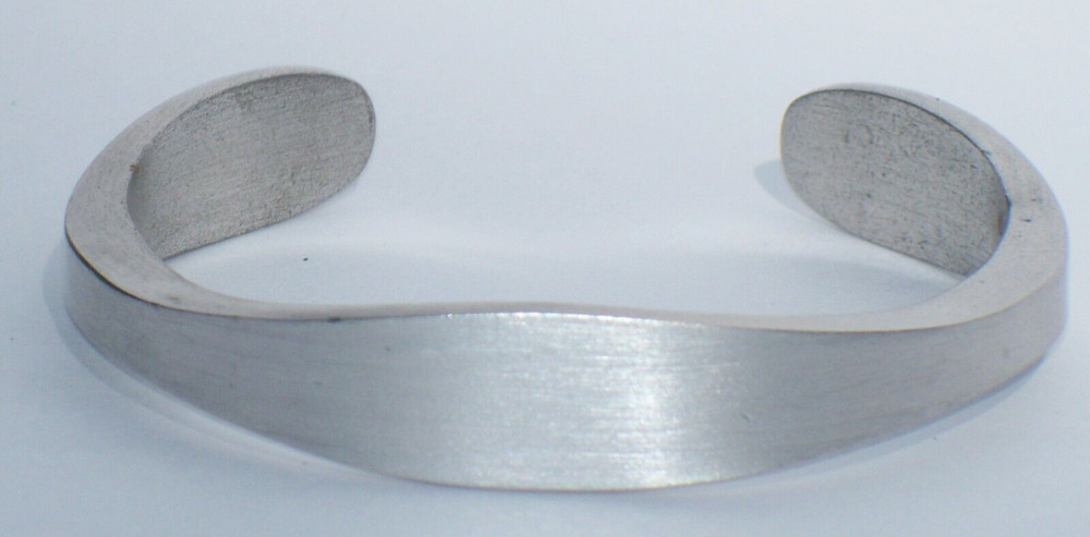 Vintage Speidel Cuff Bracelet ID Identity Engravable Brushed Silver Tone