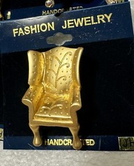 New on Cards OTC CHAIR Pin Brooch LOT (4) Silver & Gold Tone