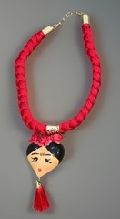 Hand Painted Boho Heart Necklace Lot RARE One of a Kind Frida Free Shipping!