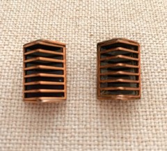 Vintage 1958 Mid-Century Copper Necklace & 2 Copper & Enamel Earring Set* Estate