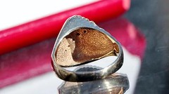 14k yellow gold ring 0.15ct natural diamond size 7 dome handmade vintage 6.9gr