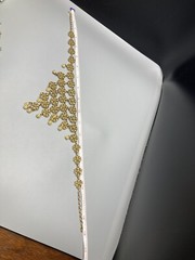 GOLDETTE Fancy VTG Gold Tone Faux Pearl Waterfall Bib Necklace Stunning 16-18in