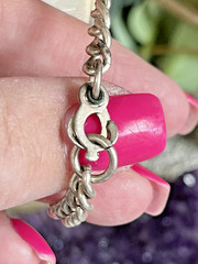 VTG 925 Sterling Silver ID Bracelet Lock E Tag Chain Bracelet Slot for Photo 14g