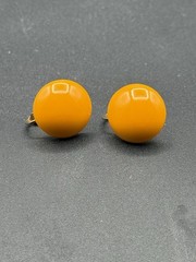 Vintage Marvella Clip On Earrings Orange Acrylic Signed Costume Jewelry