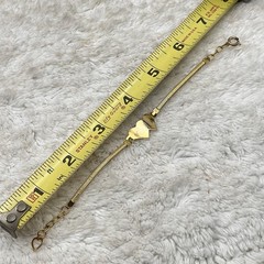 Vintage Sweetheart Heart Bracelet Gold Tone Engraved Initials D N Fits 6.5″