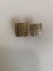 Monet Gold Tone Clip On Earrings Rectangle Vintage Costume Jewelry E17