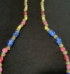 Antique Peking Glass Necklace Strand (95) Beads Various Colors, Shapes , Sizes