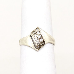 Vintage Elegant RING Silver 925 with Chic Bright Inserts -size: 8US (18mm) | #47