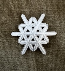 Vintage Ottar Hval Of Norway White Enamel & Sterling Silver Snowflake Brooch Pin