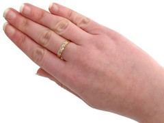 Antique 0.66Ct Diamond and 18k Yellow Gold Five Stone Ring 1911