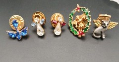 Vintage Guardian Angel Pins, Angel Pins Brooches Dove Lot Of 5