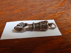 Antique Figa 800 Silver Lucky Pendant Very Good Detail