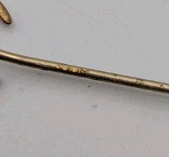 Antique Victorian Horseshoe Shaped Stick Pin Goldtone 2.5 Inches