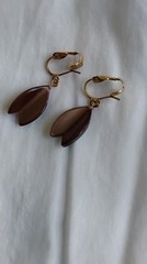 Star Thermoset Vintage Brown And GoldTone Necklace and Earrings Set