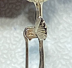 VTG Sterling Silver Signed JC Long Stem Rose Brooch New Old Stock 1 3/4″ 5.8g