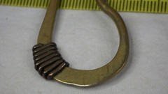 Vintage Sterling Silver 925 Earrings Dangle Hook Hoop Brass Body Wire Wrap